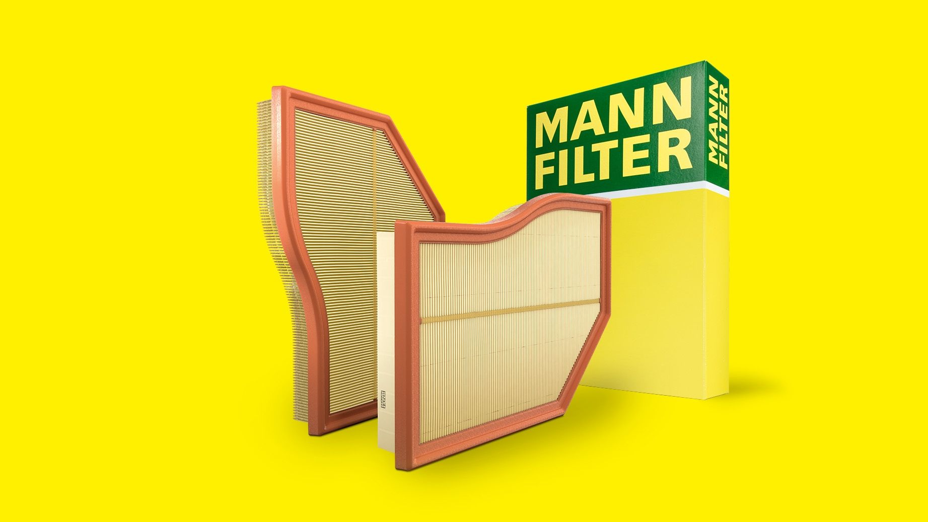 MANN-FILTER Motorluftfilter mit Verpackung, vorläufiges Produktbild